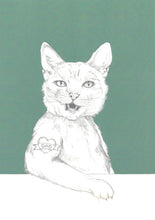 Load image into Gallery viewer, cat with dad tattoo