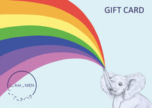 Load image into Gallery viewer, gift card rainbow elephant