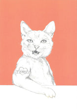 Load image into Gallery viewer, cat with mom tattoo