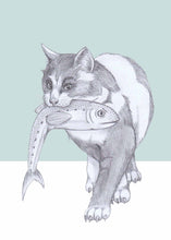 Load image into Gallery viewer, cat with fish