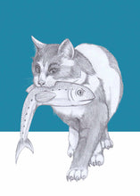 Load image into Gallery viewer, cat with fish