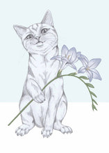 Load image into Gallery viewer, cat with flower