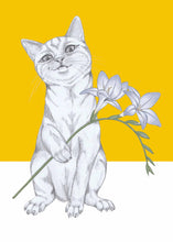 Load image into Gallery viewer, cat with flower