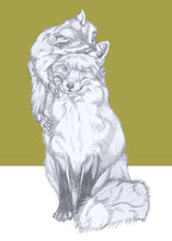 Load image into Gallery viewer, fox and raccoon hug