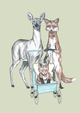Load image into Gallery viewer, oh baby deer and fox couple