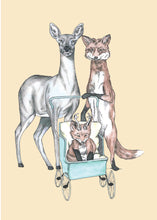 Load image into Gallery viewer, oh baby deer and fox couple