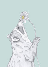 Load image into Gallery viewer, raccoon with flower