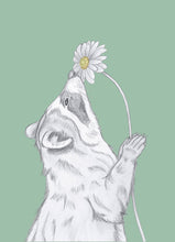 Load image into Gallery viewer, raccoon with flower