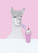 Load image into Gallery viewer, alpaca with milkshake