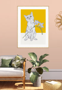 Cat With Flower