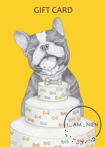 gift card french bulldog birthday