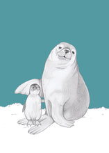 Load image into Gallery viewer, buddies, penguin and seal
