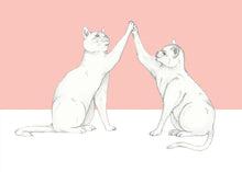 Load image into Gallery viewer, high five cats
