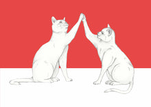 Load image into Gallery viewer, high five cats
