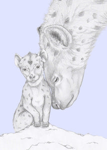 hyena parent and kid