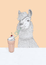 Load image into Gallery viewer, lama with milkshake

