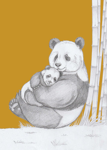 panda parent and baby