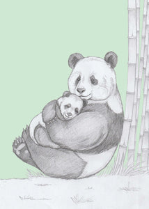 panda parent and baby