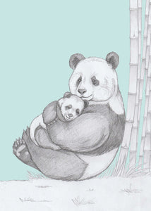 panda parent and baby