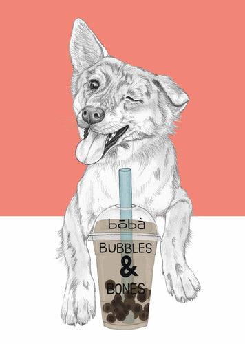 dog and bubbletea