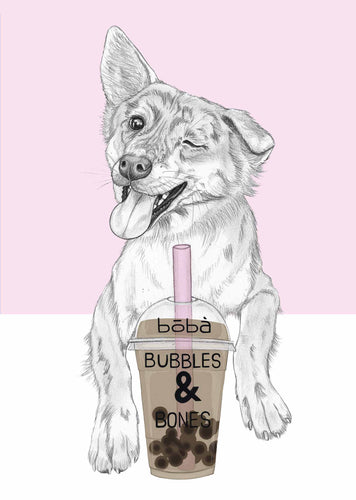 dog and bubbletea