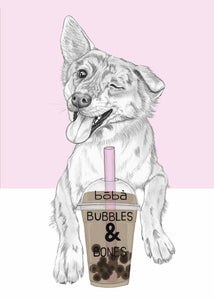 dog and bubbletea