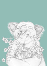 Load image into Gallery viewer, koala with flowers
