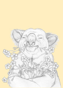 koala with flowers