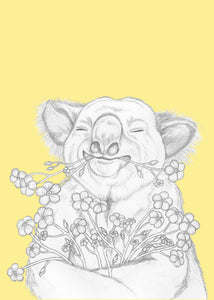 koala with flowers