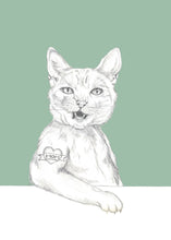 Load image into Gallery viewer, cat with mom tattoo
