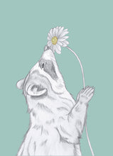 Load image into Gallery viewer, raccoon with flower
