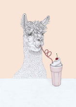 Load image into Gallery viewer, alpaca with milkshake
