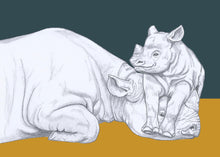 Load image into Gallery viewer, rhino parent and baby
