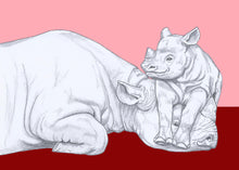 Load image into Gallery viewer, rhino parent and baby
