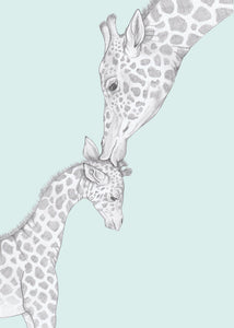giraffe parent and baby