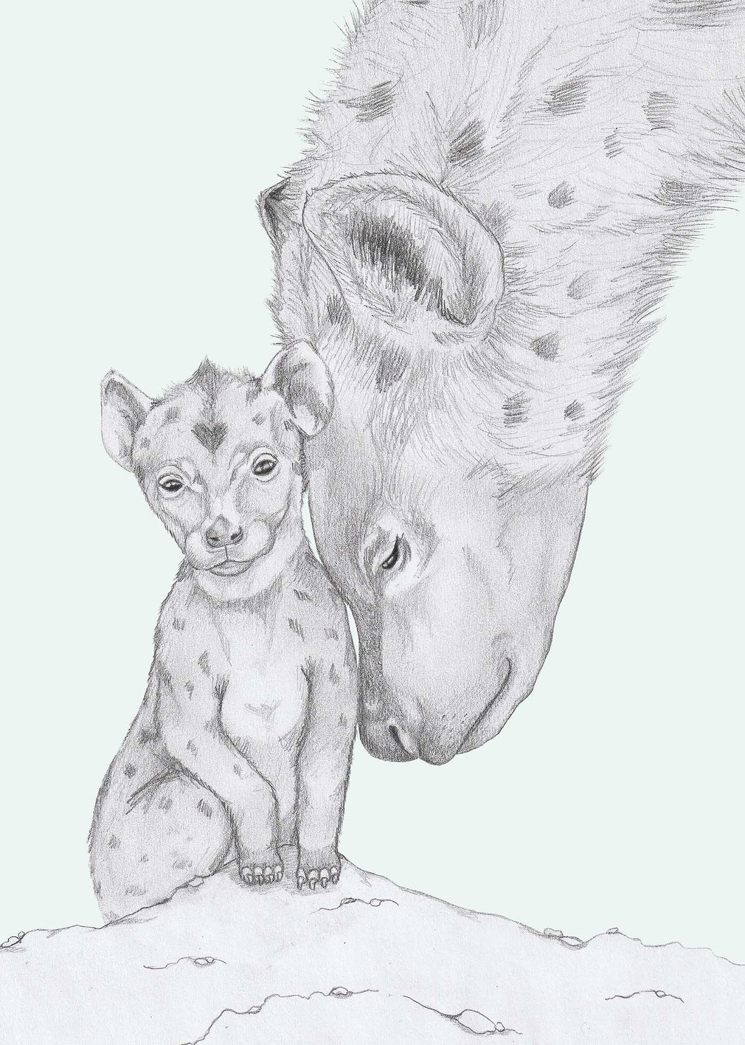 hyena parent and kid
