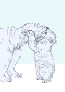 Polar bear kisses