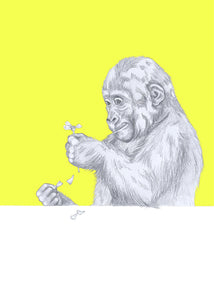 gorilla with flower