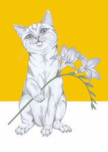 Load image into Gallery viewer, cat with flower
