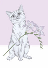 Load image into Gallery viewer, cat with flower
