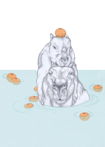 capibaras tangerine bath