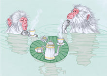 Load image into Gallery viewer, tea time snow monkeys
